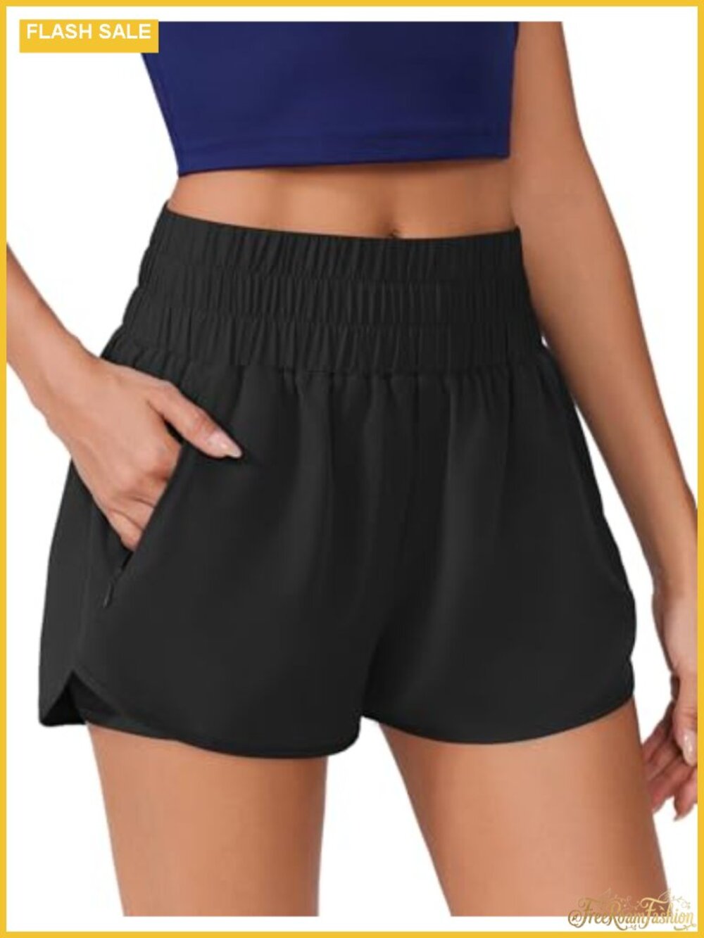 High Waisted Running Shorts with Pockets for Women 2 in 1 Quick Dry Athletic